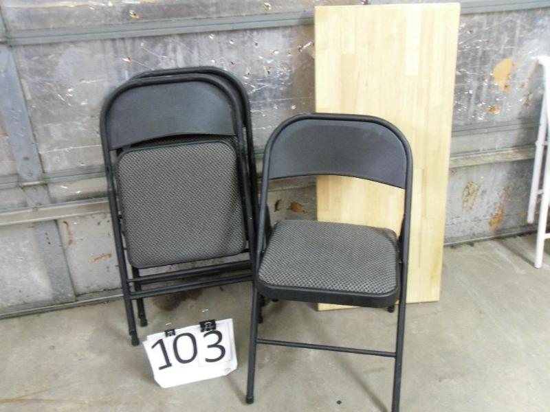lot 103 image: Lot of 3 Folding Chairs (padded) an...