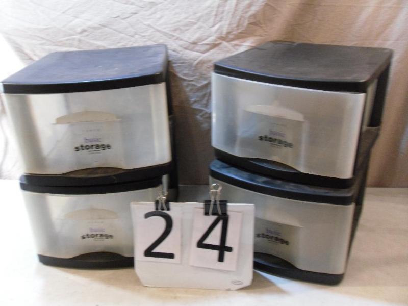lot 24 image: 4 Stackable Organizer Drawers. Need...