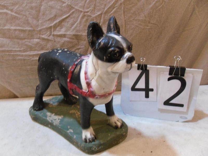 lot 42 image: Cement Dog Statue. Approximately 16...