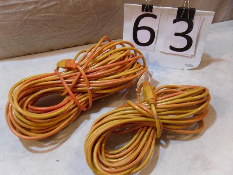 lot 63 image: 2 Extension Cords. 1-50 ft and 1-7...
