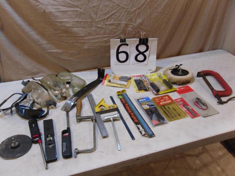 lot 68 image: C Clamp, Jigsaw Blades, Tire Repair...