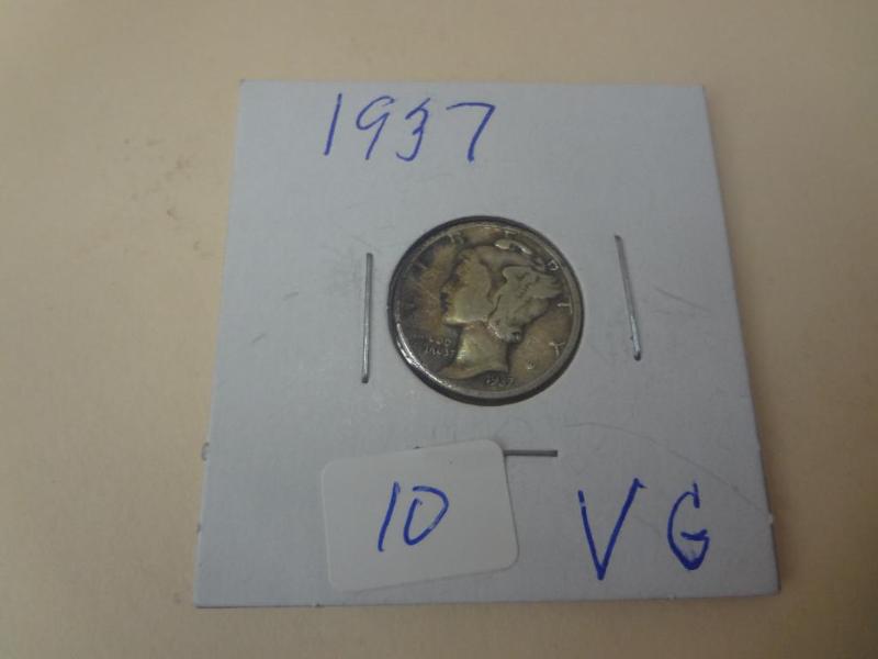 1937 Mercury Dime VG...