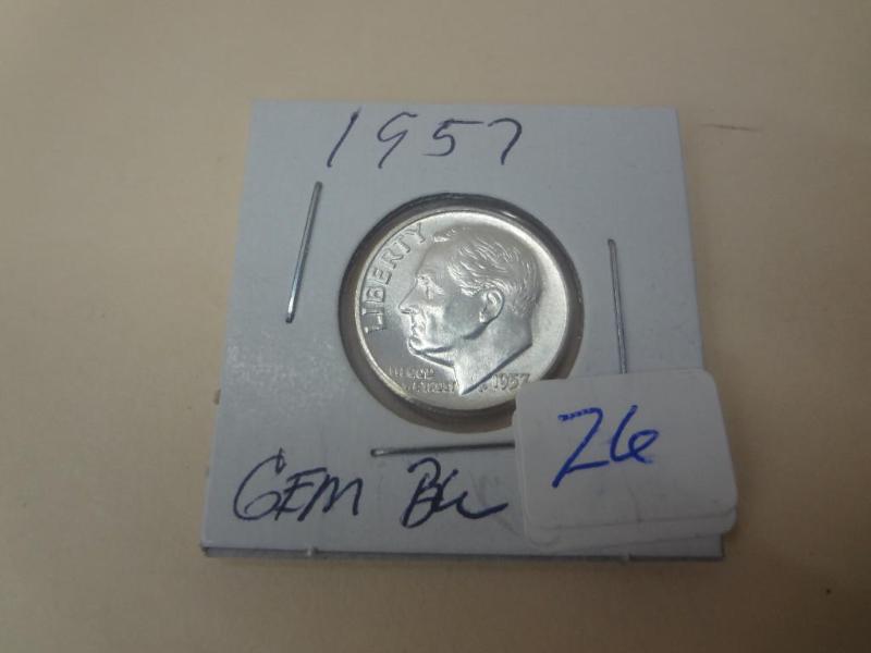 1957 GEM BU Roosevelt Dime...