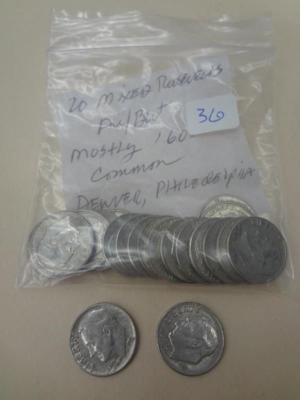 Bag Of (20) Silver Roosevelt Dimes,...