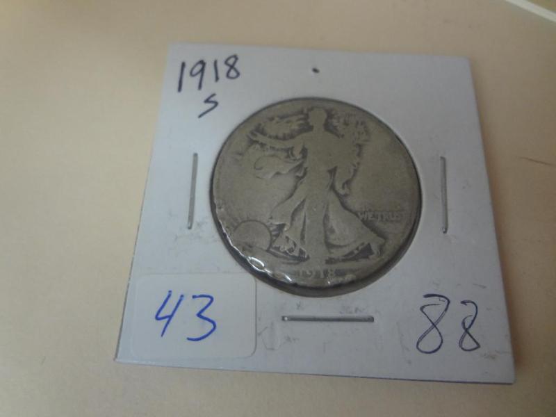 1918-S Liberty Walking Half Dollar...