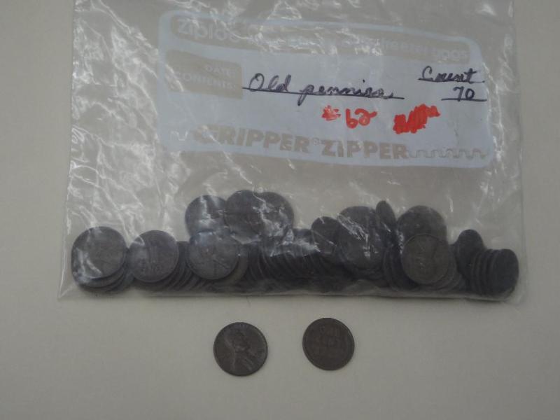 Bag Of (70) Mixed Old Pennies, Most...