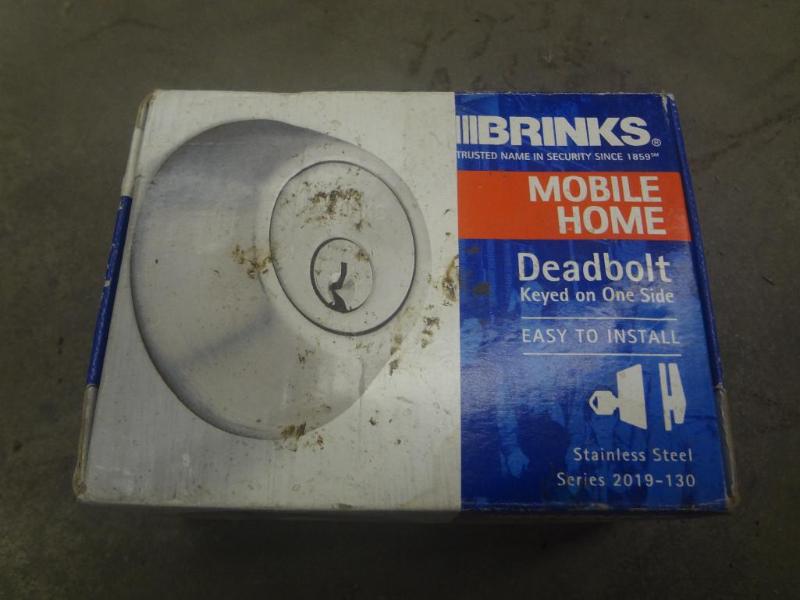 lot 42 image: New Brinks Stainless Deadbolt Set...