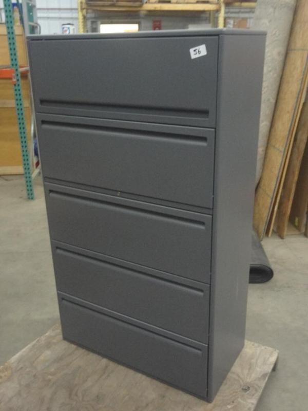 lot 56 image: 5-Drawer Upright Steel File Cabinet...