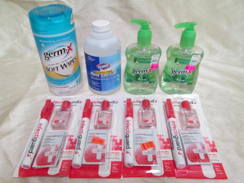 Lot of personal sanitizing products...