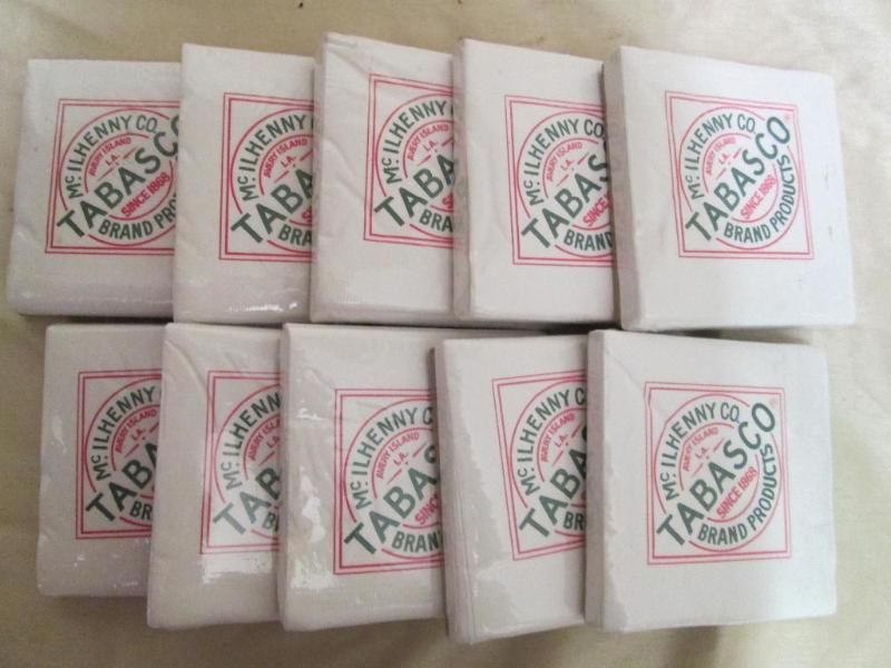 Lot of 8 packages of Tobasco napkin...
