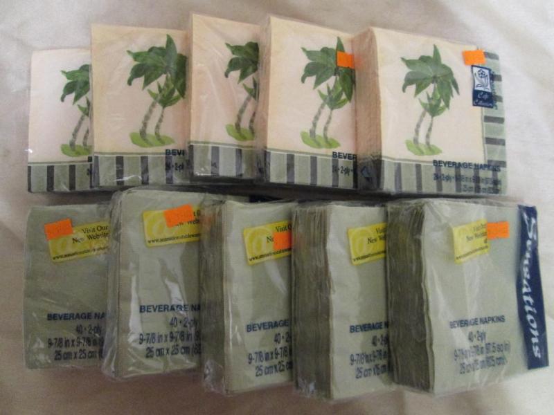Lot of 10 packages of beverage napk...
