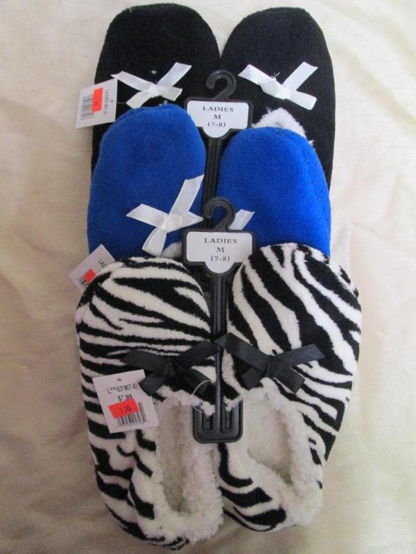 3 pair of ladies size medium slippe...