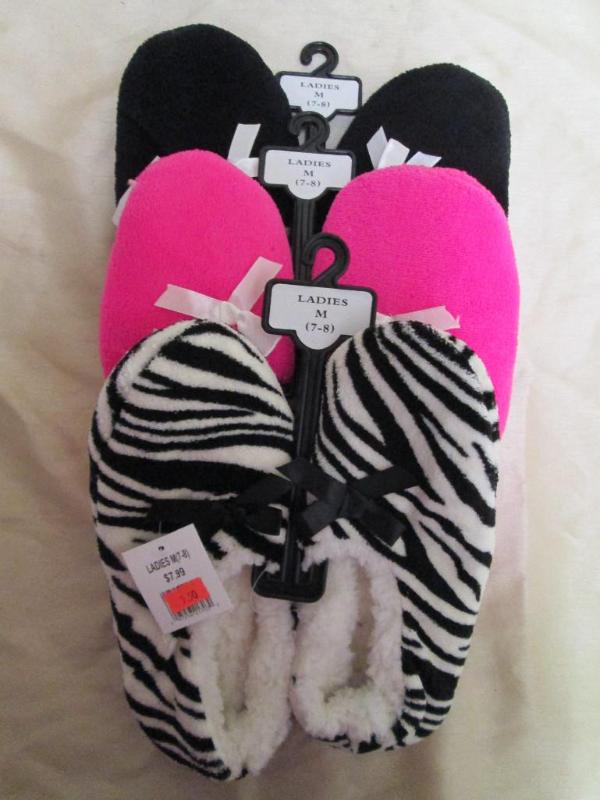 3 pair of ladies size medium slippe...