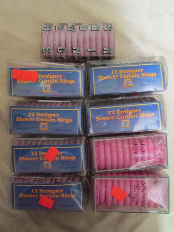 Lot of 9 various color shower curta...