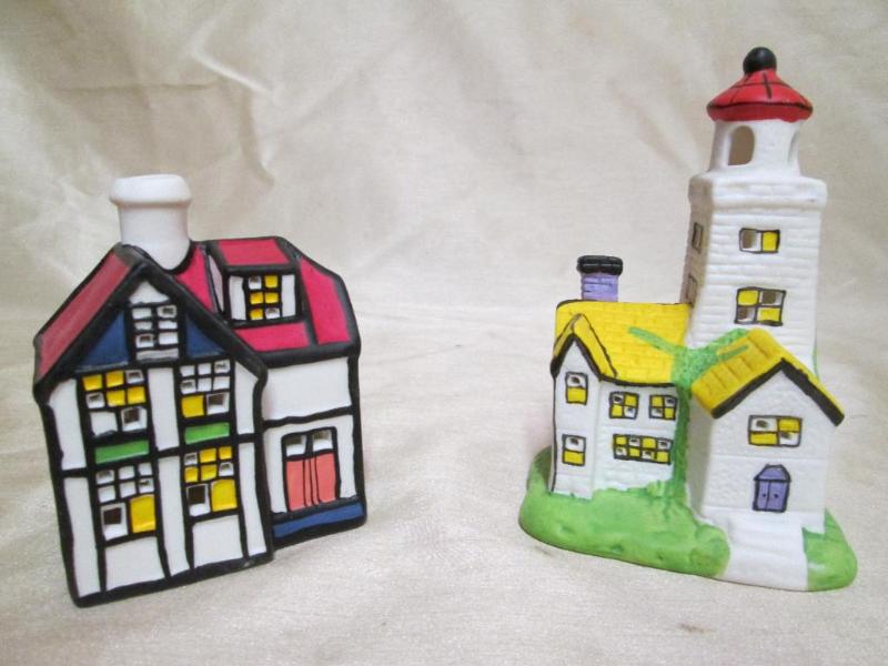 Pair of Light house tea light holde...