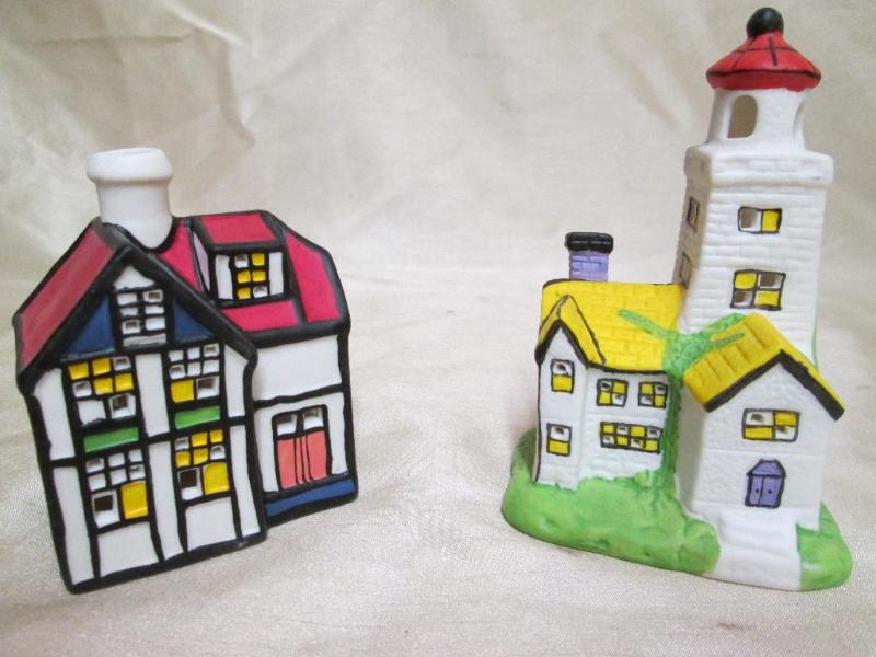 Pair of Light house tea light holde...