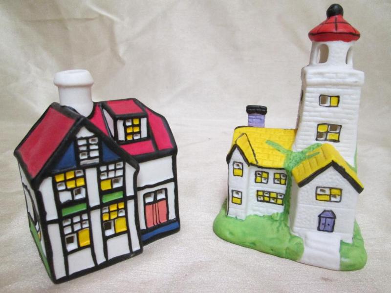 Pair of Light house tea light holde...
