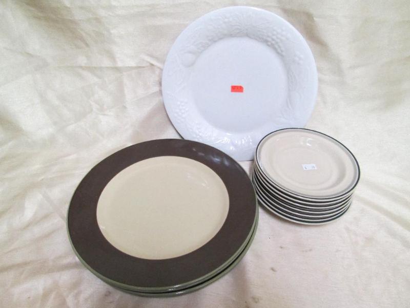 Lot of plates. 3 11 brown and tan d...