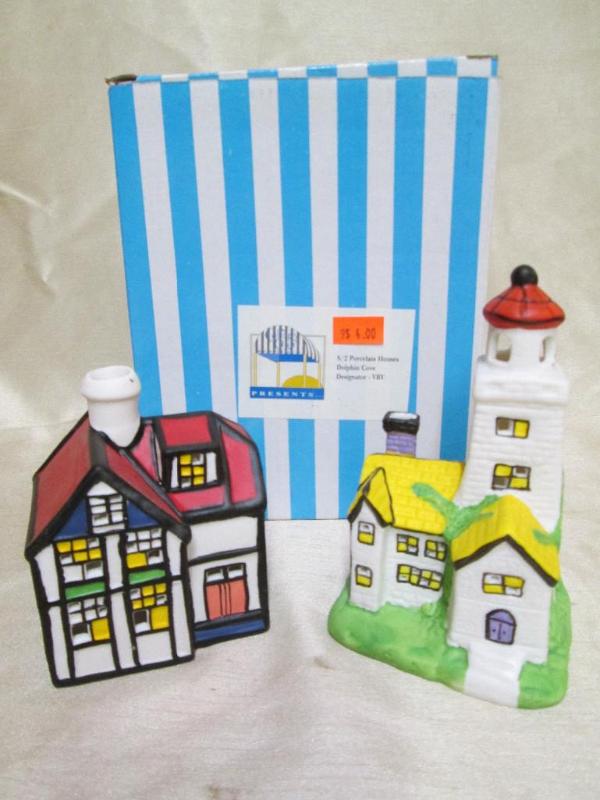 Pair of Light house tea light holde...