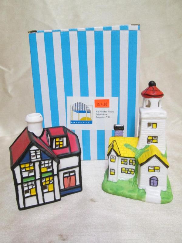 Pair of Light house tea light holde...