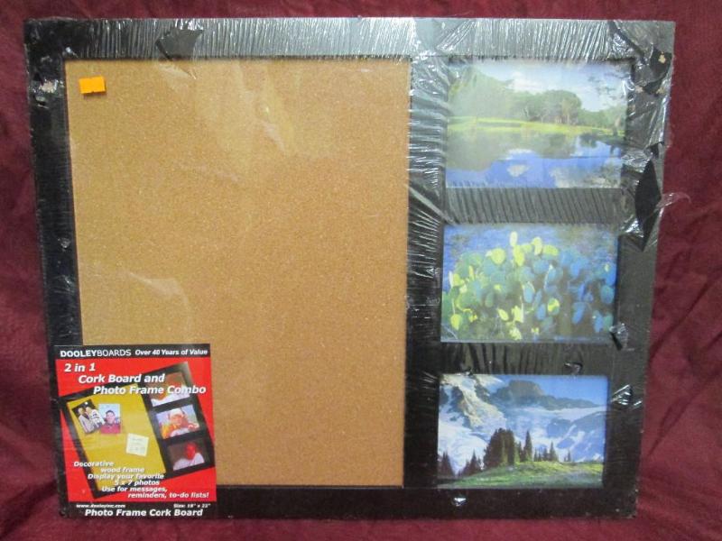 Black framed bulletin board with th...