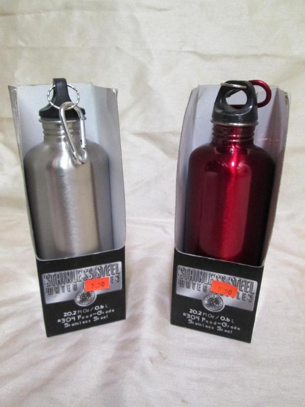 Pair of stainless steel water bottl...