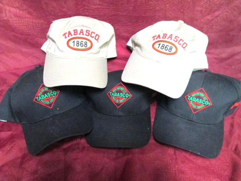 Lot of 6 caps carrying the Tobasco ...