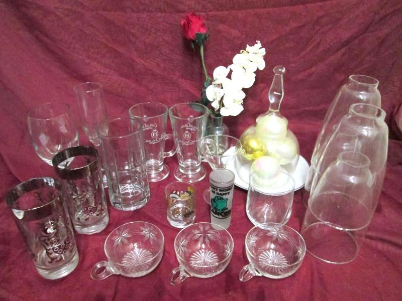 Lot of assorted glassware. Wine gla...