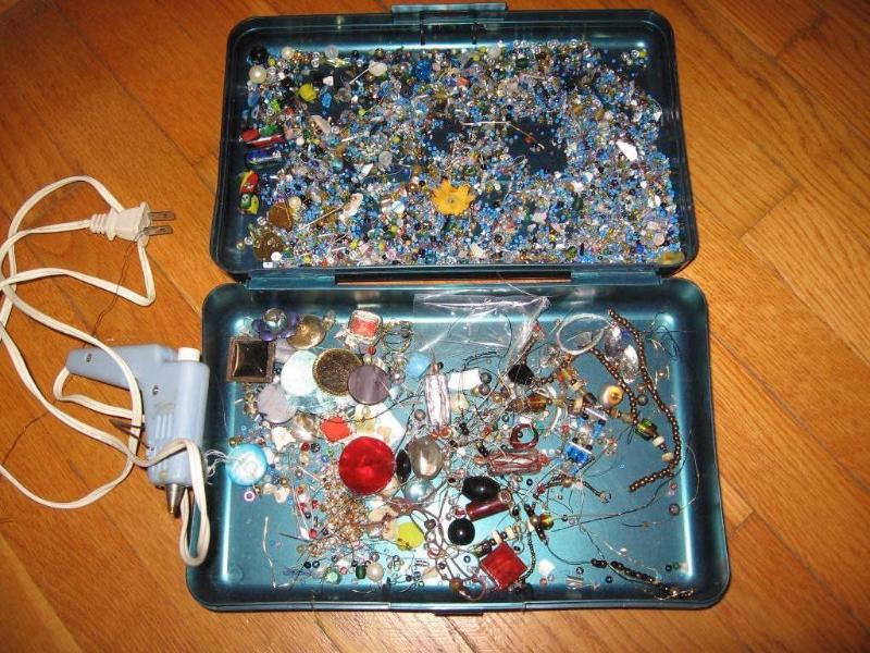 Lot of beads and jewelery making su...