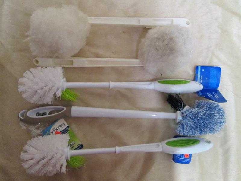 Lot of new bathroom scrub brushes....
