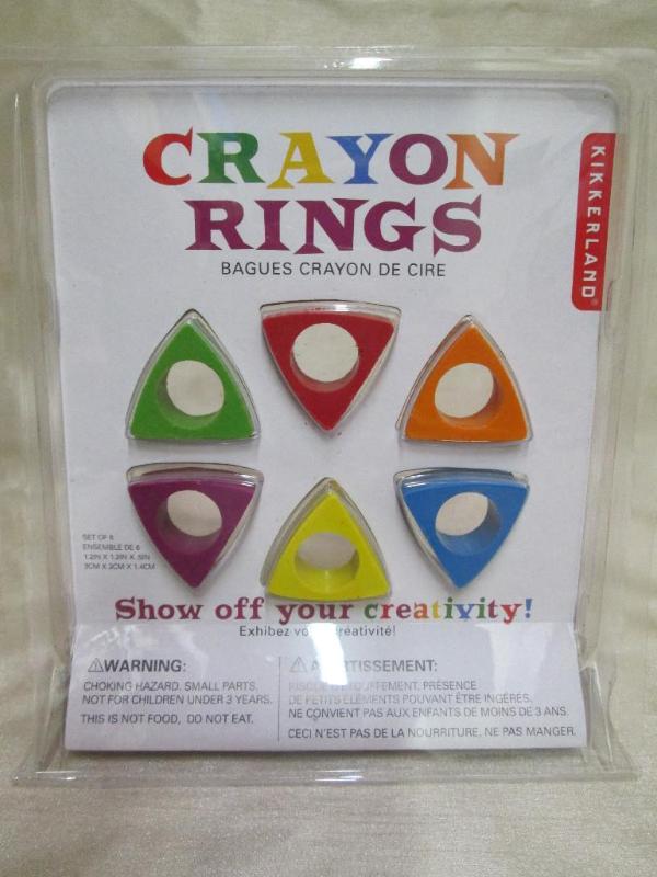 Childrens crayon rings. New in pack...