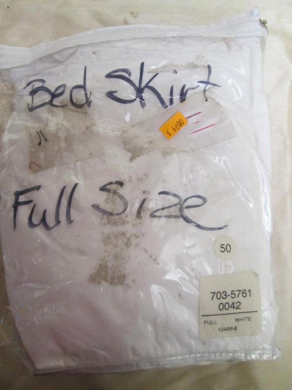 Full size bed skirt, white. New in ...