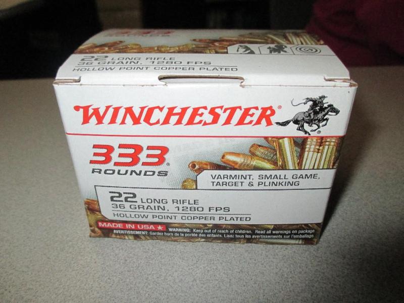 Winchester 22 long rifle 333 rounds...