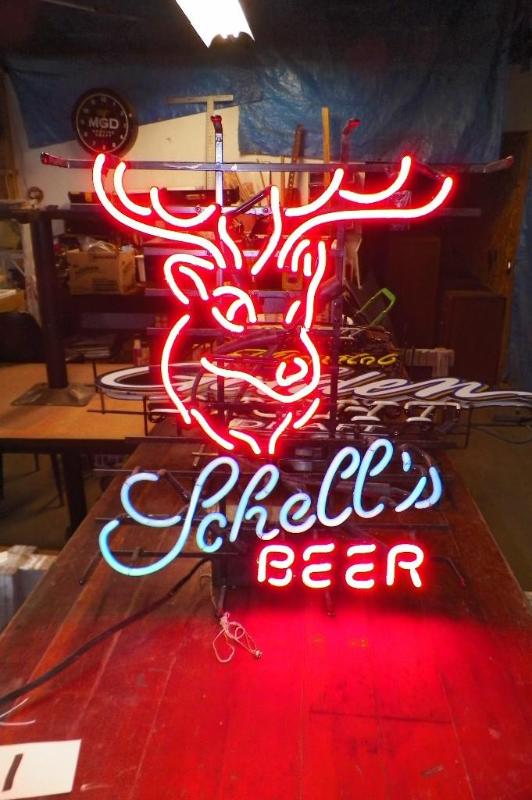 lot 1 image: Schells Neon Sign