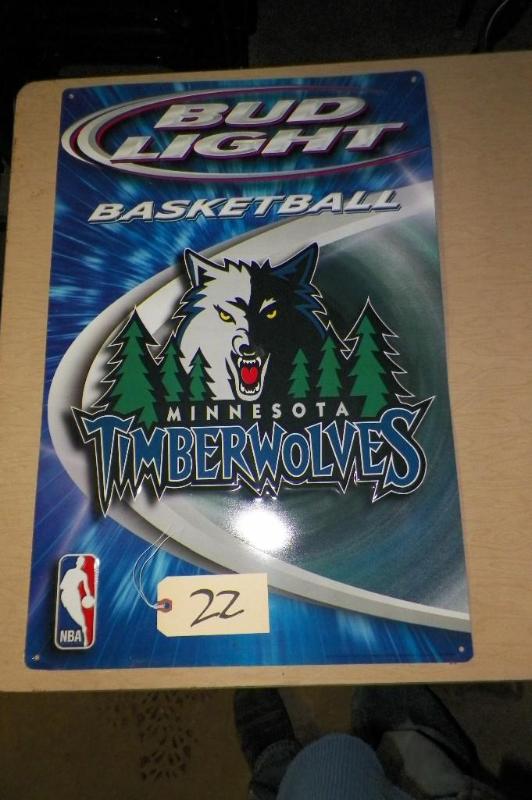 lot 22 image: Bud Light Timberwolves Sign