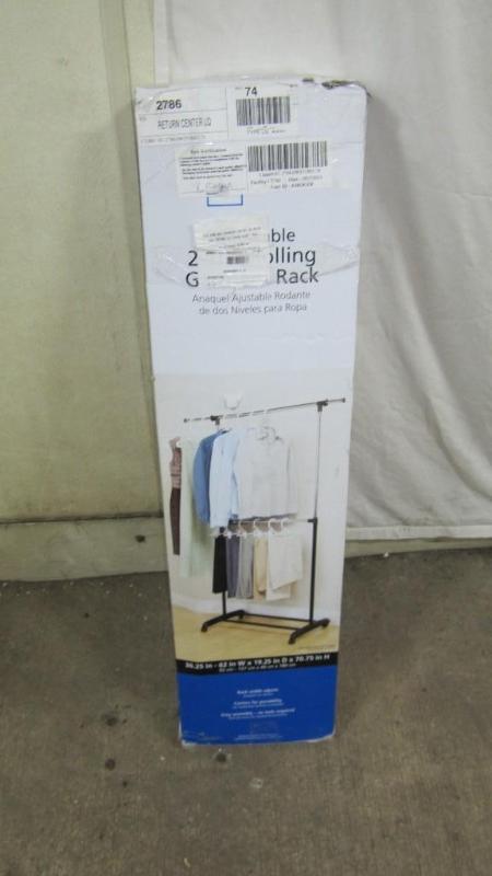 rolling clothes rack...