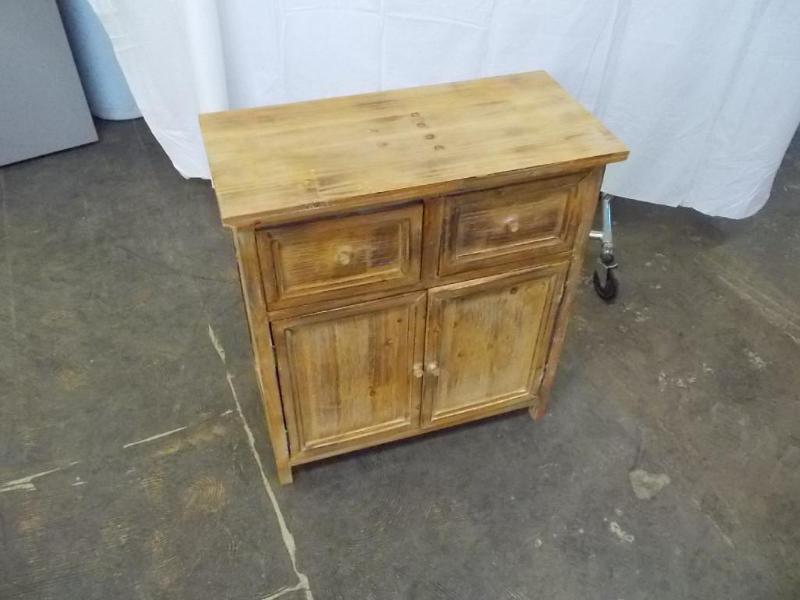 lot 11 image: Small pine cabinet with washed fini...