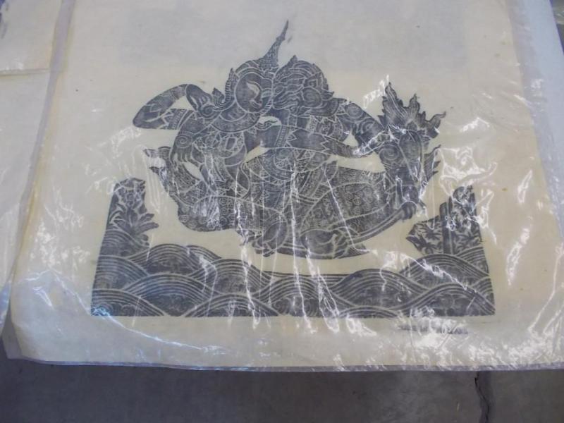 lot 48 image: 6 large batik from Thailand.  ...