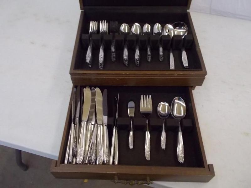 lot 50 image: 110 pieces of flatware and serving ...