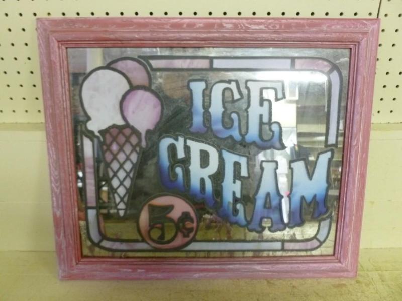 Large Ice Cream 5 Cents framed mirr...