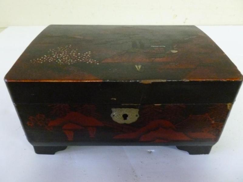Vintage hand painted wooden orienta...
