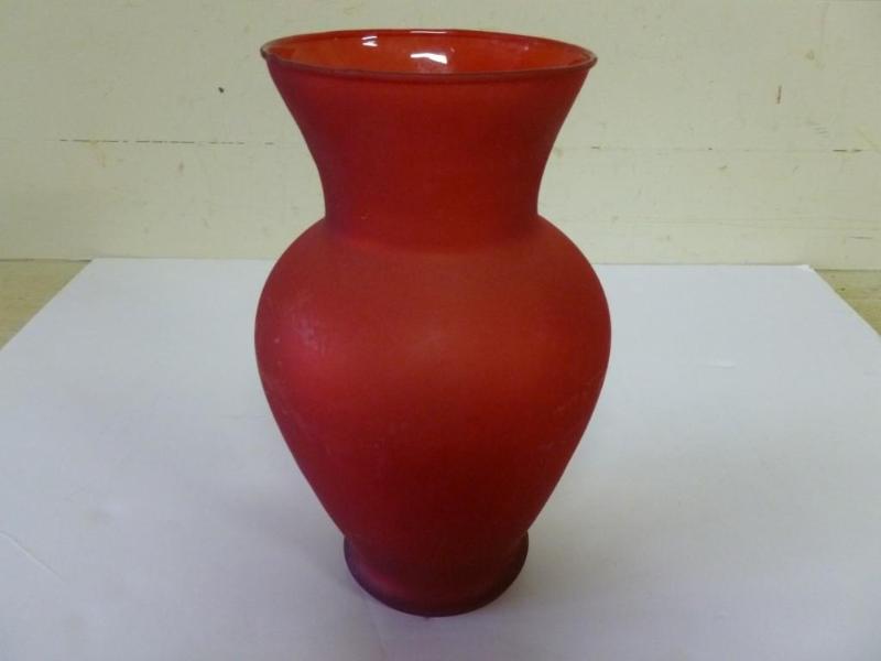 Large frosted ruby red flash glass ...