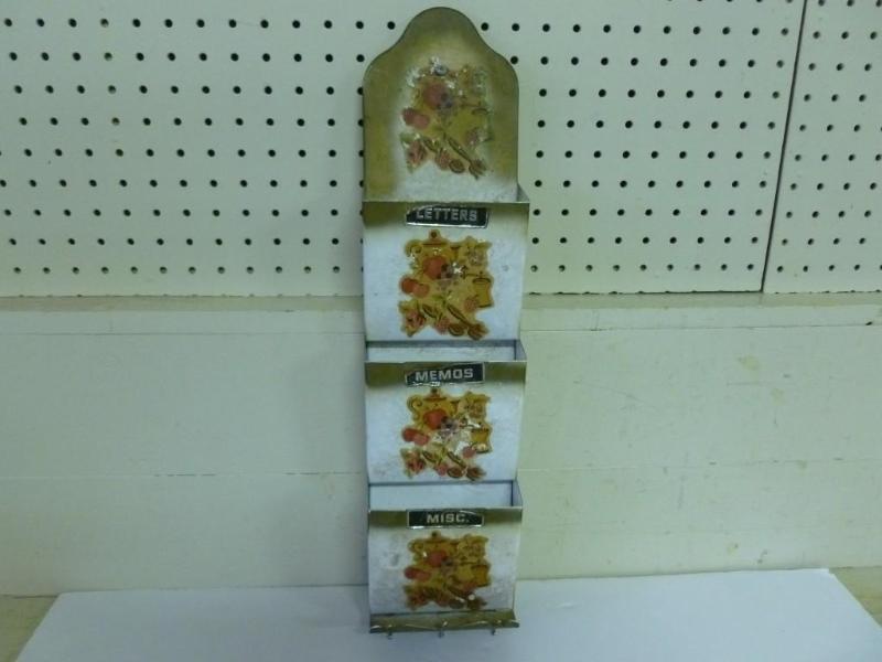 Large vintage metal wall organizer....