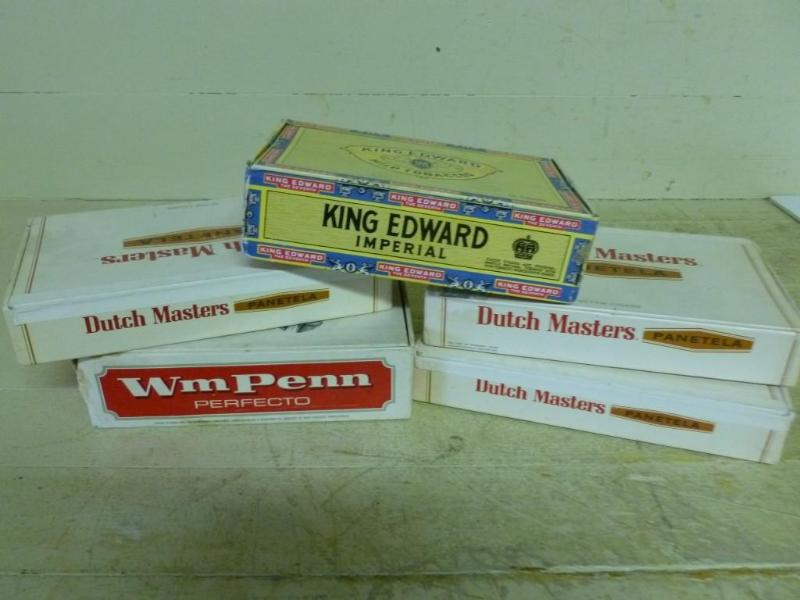 Lot of five cigar boxes, some vinta...