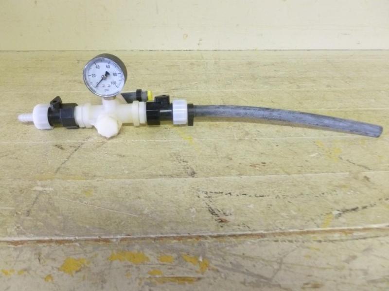 Water valve, hose and pressure gaug...