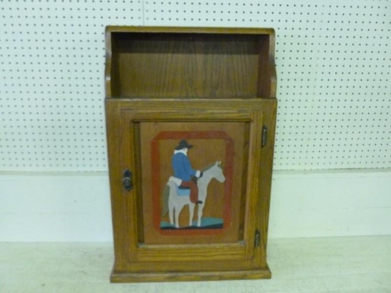 Solid Oak Cabinet that measures 20&...