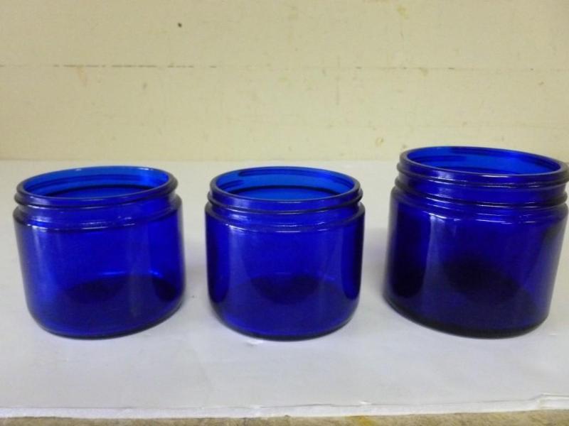 Lot of three vintage cobalt blue gl...