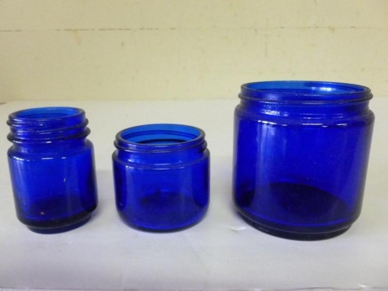 Lot of three vintage cobalt blue gl...