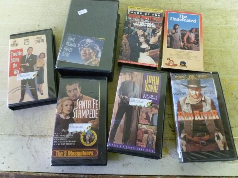 Lot of seven vintage John Wayne VCR...