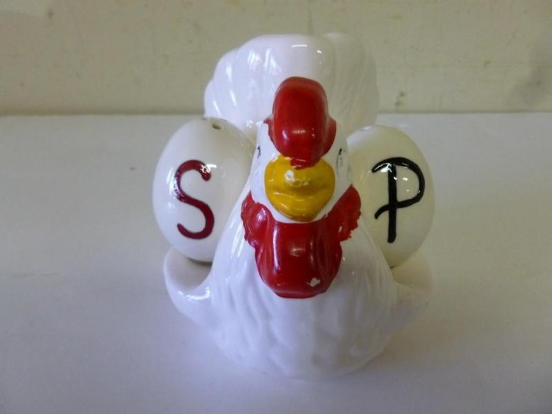 Porcelain chicken salt and pepper s...